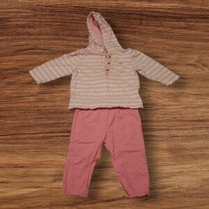 Faded Glory Long Sleeve Pink & White Striped Hoodie and Carter's Pink Pants